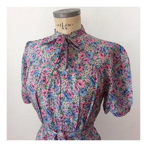 VTG Does 30s 40s - Adorable Rayon Dress - W31 (80cm)
