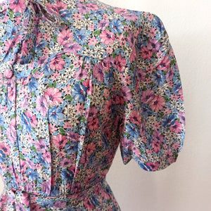 VTG Does 30s 40s - Adorable Rayon Dress - W31 (80cm)