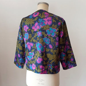 1960s - MA ROBE CREATION, France - Fabulous Satin Jacket - Size 48