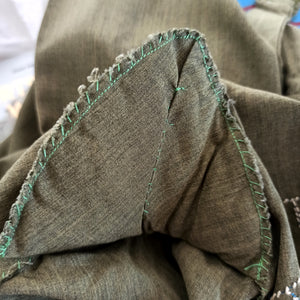 1940s - Gorgeous Green Cotton Silk Dress - W35 (88cm)