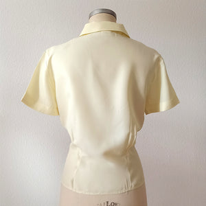 1950s - ST. MICHAEL, UK - Gorgeous Vanilla Blouse - W35 (90cm)