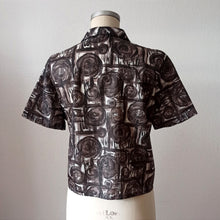 Load image into Gallery viewer, 1950s 1960s - TREVIRA - Abstract Satin Blouse - Sz. 44
