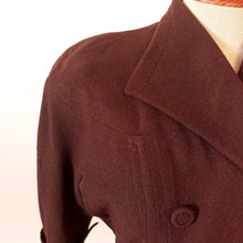 Load image into Gallery viewer, 1940s - Marvelous German Brown Wool Belted Dress - W26 (66cm)
