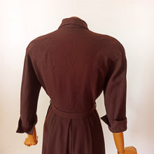 Load image into Gallery viewer, 1940s - Marvelous German Brown Wool Belted Dress - W26 (66cm)
