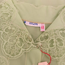 Charger l&#39;image dans la galerie, 1950s - DEADSTOCK - French Green Nylon Blouse - Sz. 48
