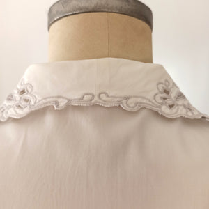 1940s 1950s - MARY, Austria - Lovely White Cotton Blouse - W32 (82cm)