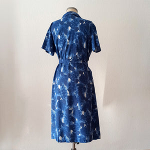 1950s 1960s - DEADSTOCK - Gorgeous French Abstract Cotton Dress - W43 (110cm)