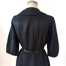 Cargar imagen en el visor de la galería, 1950s 1960s - Elegant Textured Rayon Front Zipper Dress - W32 (82cm)
