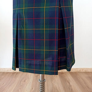 1950s 1960s - Gorgeous Tartan Wool Belted Dress - W34 (86cm)