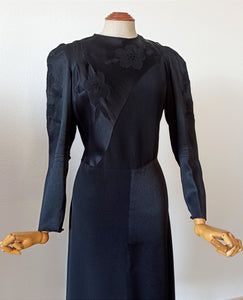 1930s - Outstanding Art Deco Texture Block Dress - W33 (84cm)