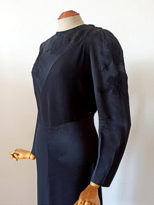 1930s - Outstanding Art Deco Texture Block Dress - W33 (84cm)