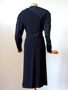 1930s - Outstanding Art Deco Texture Block Dress - W33 (84cm)