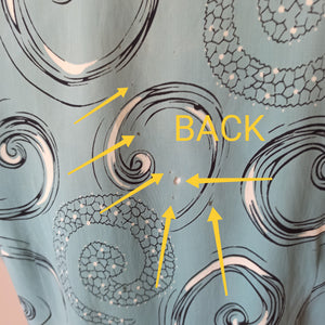 1940s - Spectacular German Teal Silk Printed Dress - W39 (100cm)