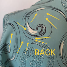 Cargar imagen en el visor de la galería, 1940s - Spectacular German Teal Silk Printed Dress - W39 (100cm)
