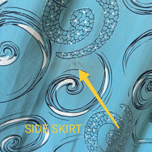 Cargar imagen en el visor de la galería, 1940s - Spectacular German Teal Silk Printed Dress - W39 (100cm)
