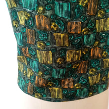 Charger l&#39;image dans la galerie, 1950s - Gorgeous Green Abstract Rayon Blouse - Sz. M/L
