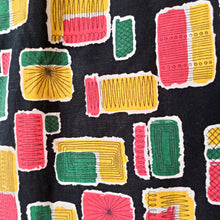 Charger l&#39;image dans la galerie, 1950s - Spectacular Atomic Print Linen Skirt - W29 (74cm)
