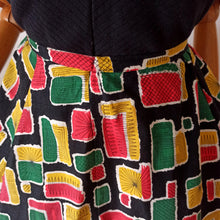 Charger l&#39;image dans la galerie, 1950s - Spectacular Atomic Print Linen Skirt - W29 (74cm)
