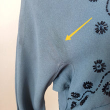 Cargar imagen en el visor de la galería, 1940s - Delightful Teal Blue Beaded Crepe Dress - W29 (74cm)
