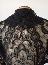 Charger l&#39;image dans la galerie, 1930s - Outstanding Handmade Pure Silk Lace Duster
