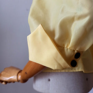 1940s 1950s - BERTYS, Paris - Stunning New Look Yellow Blouse - Sz. 44