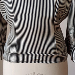 1940s 1950s - Superb Striped Rayon Silk Blouse - W34.5 (88cm)