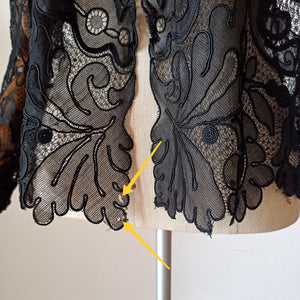 1930s - Outstanding Handmade Pure Silk Lace Duster