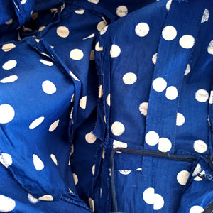 1950s - Iconic Blue Polkadots Cotton Dress - W26 (66cm)