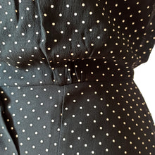 Cargar imagen en el visor de la galería, 1950s 1960s - Exquisite Black Dots Organza Silk Dress - W27.5 (70cm)
