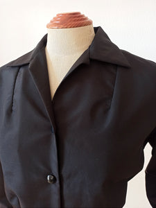 1950s - CHABOUD, France - Stunning Black New Look Blouse - W34.5 (88cm)