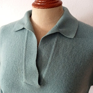 1950s - PRINGLE, Scotland - Gorgeous Light Blue Wool Sweater