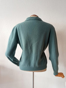 1950s - PRINGLE, Scotland - Gorgeous Light Blue Wool Sweater