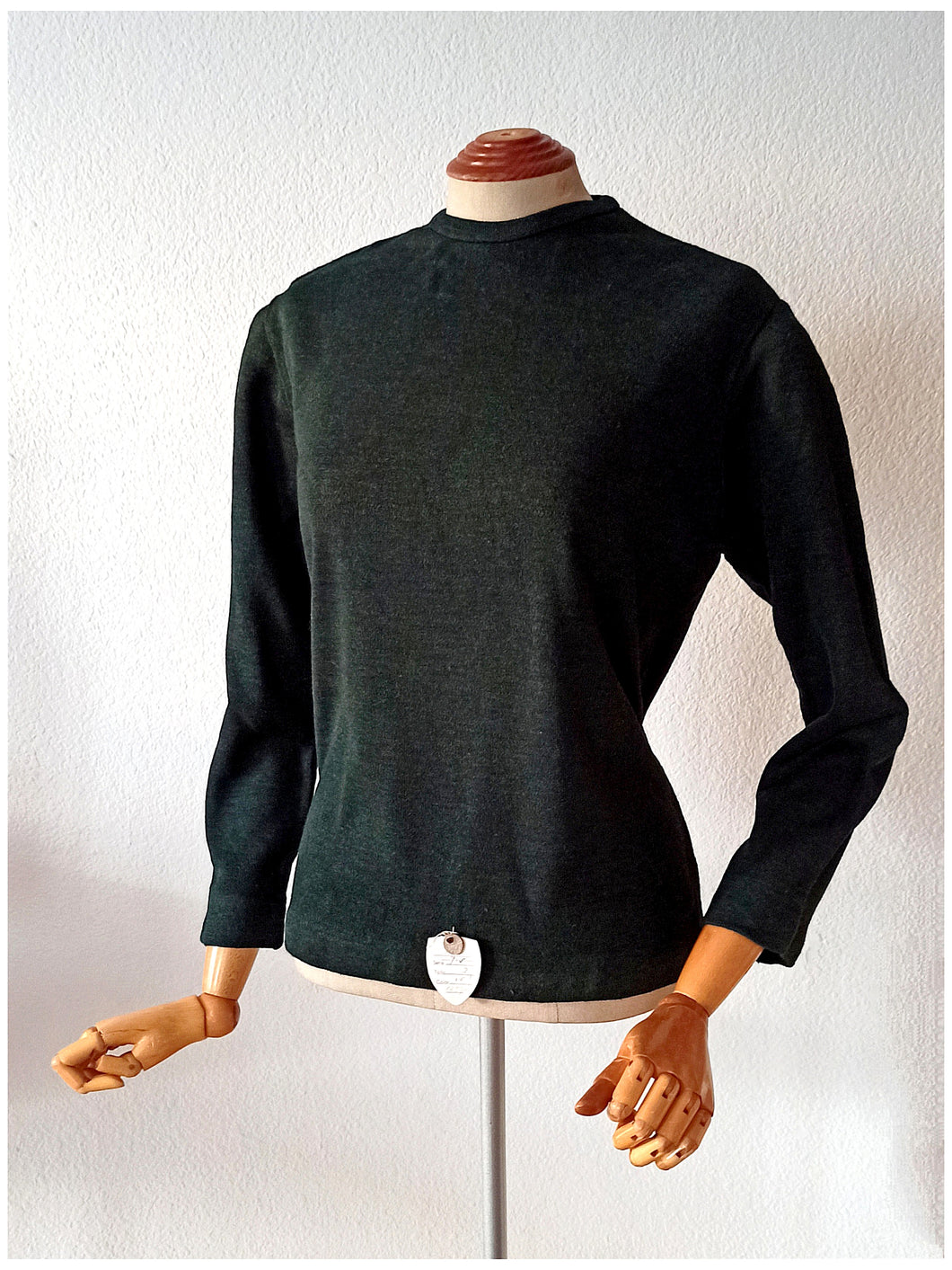 1950s 1960s - HEFSA, Spain - Deadstock Green Wool Sweater - Sz. M/L