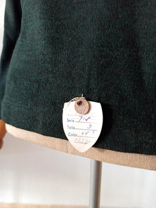 1950s 1960s - HEFSA, Spain - Deadstock Green Wool Sweater - Sz. M/L