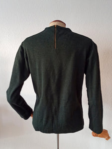 1950s 1960s - HEFSA, Spain - Deadstock Green Wool Sweater - Sz. M/L