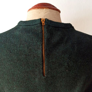 1950s 1960s - HEFSA, Spain - Deadstock Green Wool Sweater - Sz. M/L