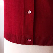 Charger l&#39;image dans la galerie, 1950s 1960s - JUMARI, Spain - Deadstock Burgundy Knit Jumper - Sz. M
