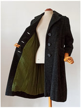 Load image into Gallery viewer, 1950s 1960s - Stunning Dark Green Flecked Wool Coat
