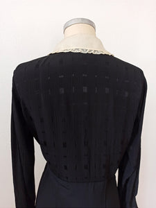 1930s - Gorgeous Textures Art Deco Dress - W34 (86cm)