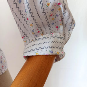 1940s 1950s - Adorable Floral Rayon Blouse - Sz.42
