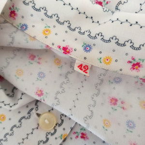 1940s 1950s - Adorable Floral Rayon Blouse - Sz.42