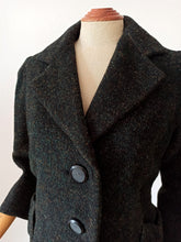 Load image into Gallery viewer, 1950s 1960s - Stunning Dark Green Flecked Wool Coat
