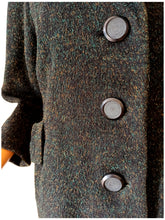 Load image into Gallery viewer, 1950s 1960s - Stunning Dark Green Flecked Wool Coat
