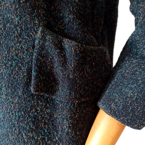 1950s 1960s - Stunning Dark Green Flecked Wool Coat