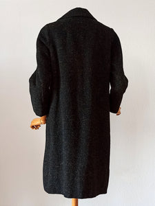 1950s 1960s - Stunning Dark Green Flecked Wool Coat