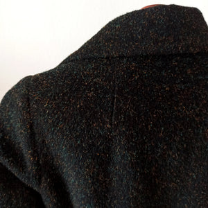 1950s 1960s - Stunning Dark Green Flecked Wool Coat