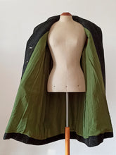 Load image into Gallery viewer, 1950s 1960s - Stunning Dark Green Flecked Wool Coat
