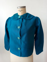 Load image into Gallery viewer, 1960s - Super Chic Electric Blue Jacket Blouse Skirt Set - W26 (66cm)
