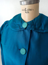 Load image into Gallery viewer, 1960s - Super Chic Electric Blue Jacket Blouse Skirt Set - W26 (66cm)
