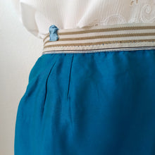 Load image into Gallery viewer, 1960s - Super Chic Electric Blue Jacket Blouse Skirt Set - W26 (66cm)
